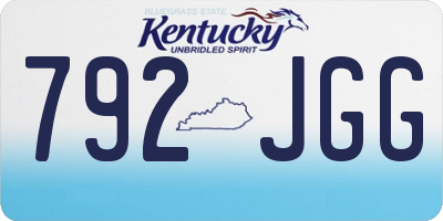 KY license plate 792JGG