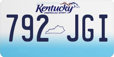 KY license plate 792JGI