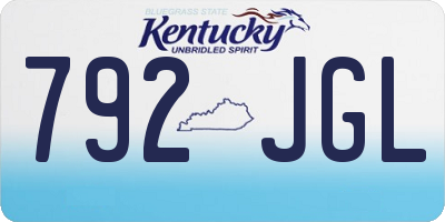 KY license plate 792JGL
