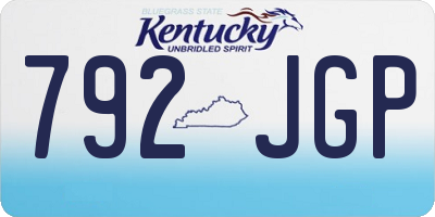 KY license plate 792JGP