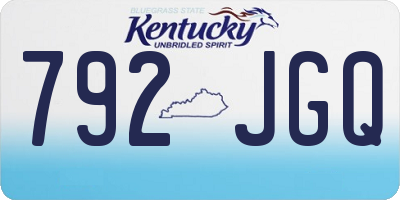 KY license plate 792JGQ