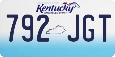 KY license plate 792JGT