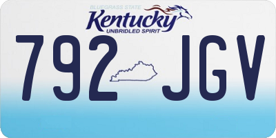 KY license plate 792JGV