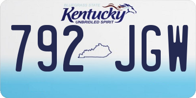 KY license plate 792JGW