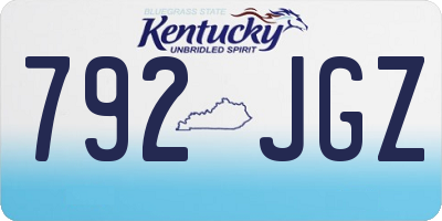 KY license plate 792JGZ