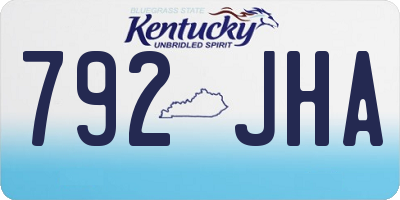 KY license plate 792JHA