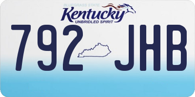 KY license plate 792JHB