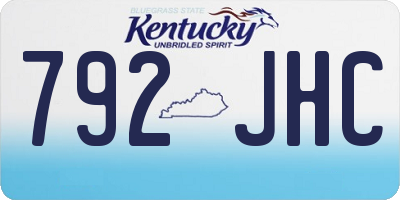 KY license plate 792JHC