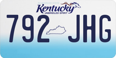 KY license plate 792JHG