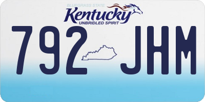 KY license plate 792JHM