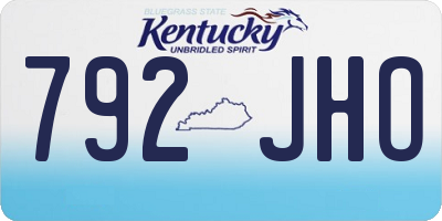 KY license plate 792JHO