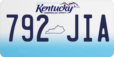 KY license plate 792JIA