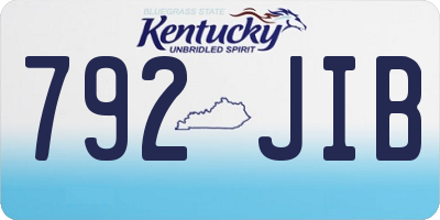 KY license plate 792JIB