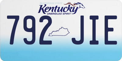 KY license plate 792JIE