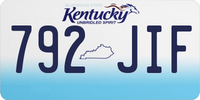 KY license plate 792JIF