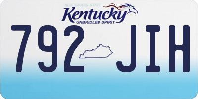 KY license plate 792JIH