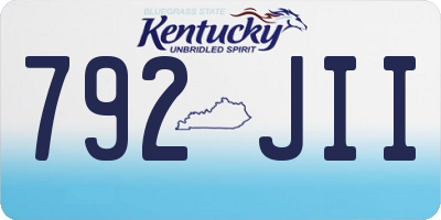 KY license plate 792JII