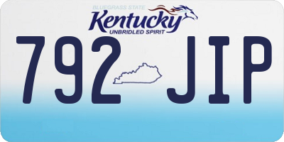 KY license plate 792JIP