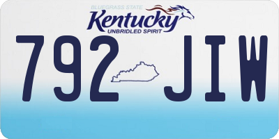 KY license plate 792JIW