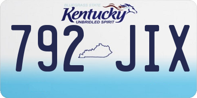 KY license plate 792JIX