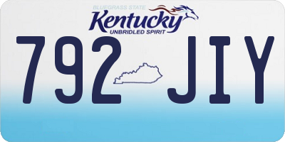 KY license plate 792JIY