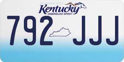KY license plate 792JJJ