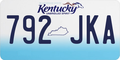KY license plate 792JKA