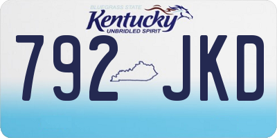 KY license plate 792JKD