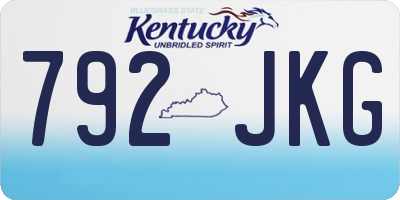 KY license plate 792JKG