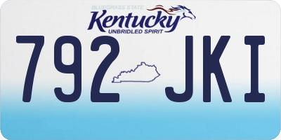 KY license plate 792JKI