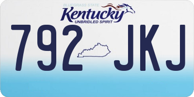 KY license plate 792JKJ