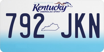 KY license plate 792JKN