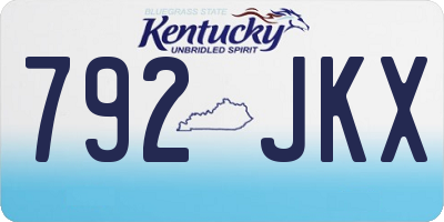 KY license plate 792JKX