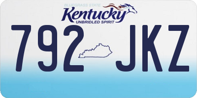 KY license plate 792JKZ
