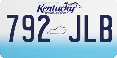 KY license plate 792JLB
