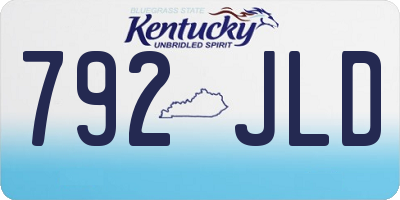 KY license plate 792JLD