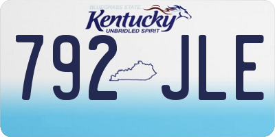 KY license plate 792JLE