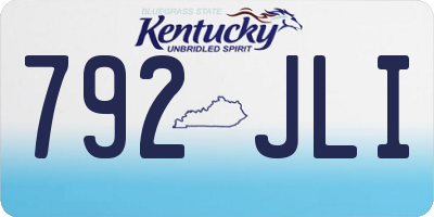 KY license plate 792JLI