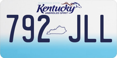 KY license plate 792JLL
