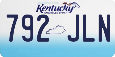 KY license plate 792JLN