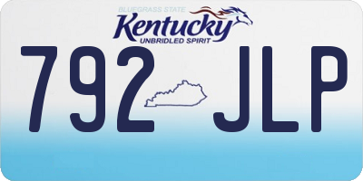 KY license plate 792JLP