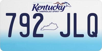 KY license plate 792JLQ