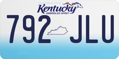 KY license plate 792JLU