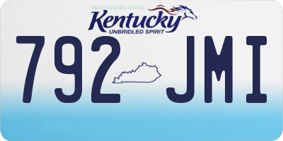 KY license plate 792JMI