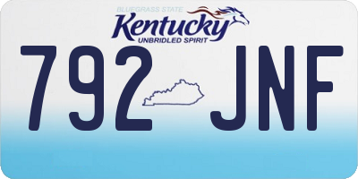 KY license plate 792JNF