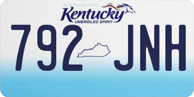 KY license plate 792JNH