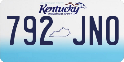 KY license plate 792JNO