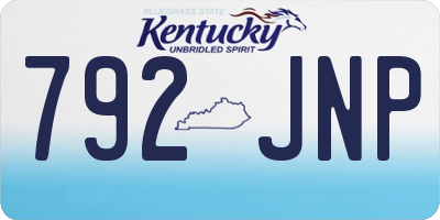 KY license plate 792JNP