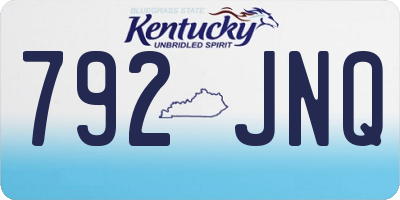 KY license plate 792JNQ