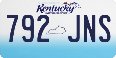KY license plate 792JNS